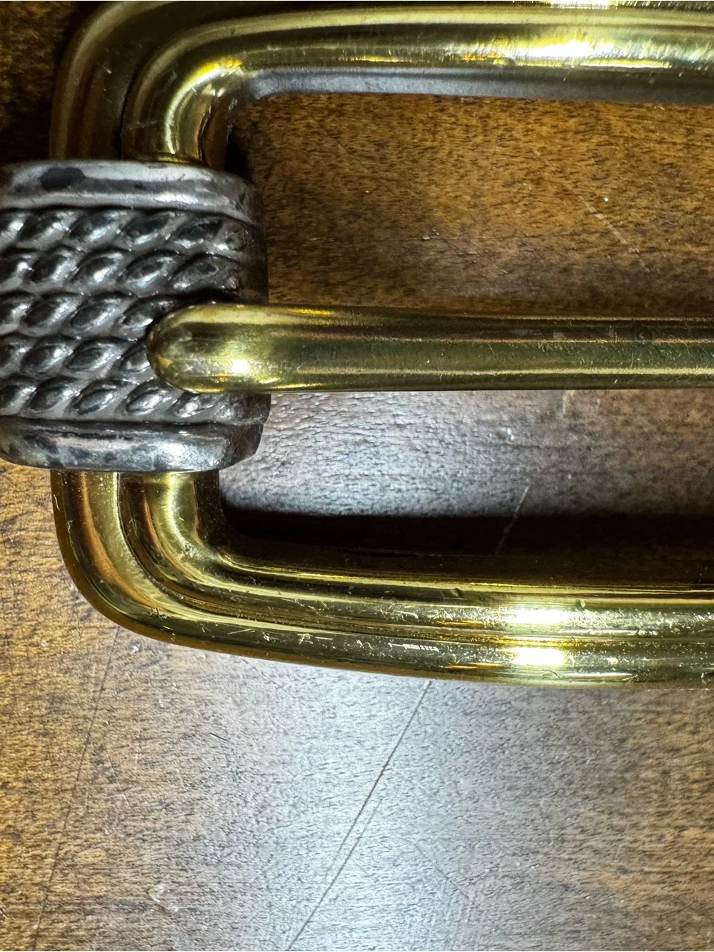 Brighton Brown Lizard-Embossed Leather Belt with Brass Buckle